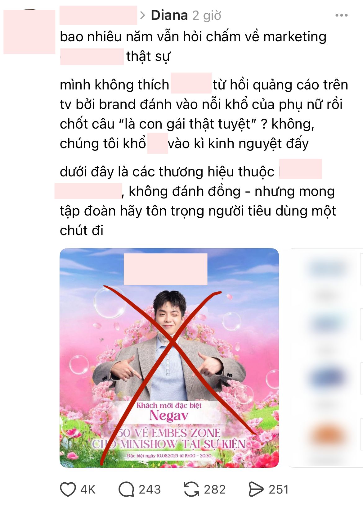 Hình ảnh gỡ thông tin trên fanpage