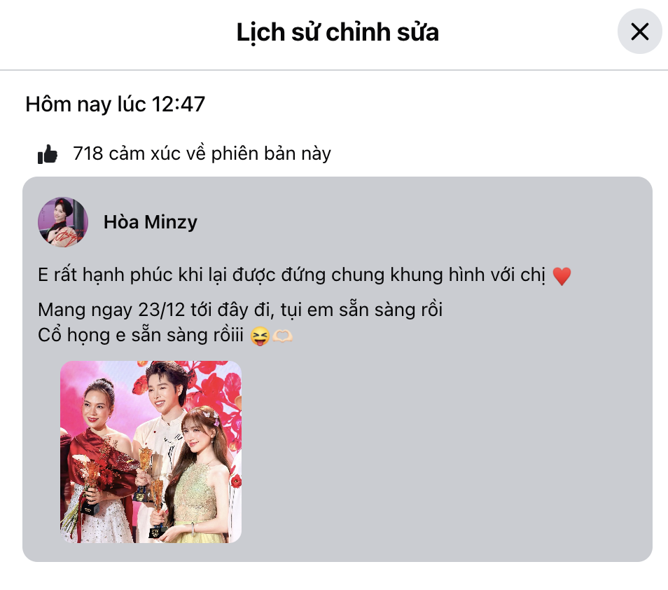 Bài viết sai ngày concert của Hòa Minzy
