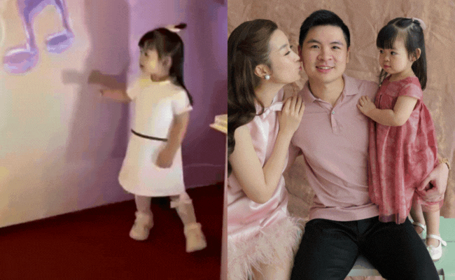 Ái nữ Đỗ Mỹ Linh khoe má bánh bao siêu cưng Bé Tuệ An mặc váy trắng tại tiệc sinh nhật