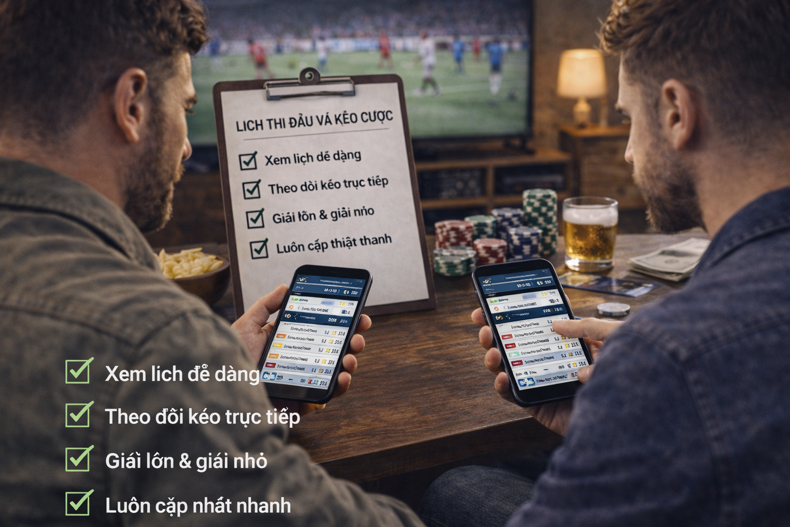 Theo dõi dễ dàng, chuẩn bị kèo hiệu quả