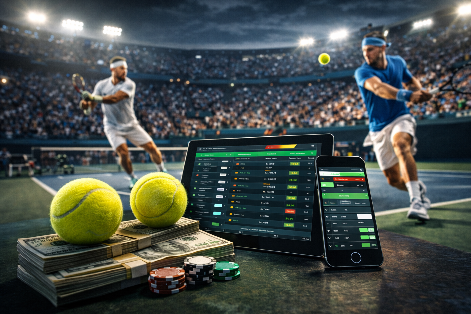 Cược tennis giữa trận đấu lớn