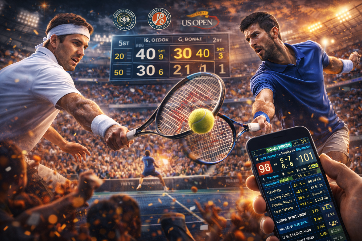 Cuộc đấu căng thẳng trên sân tennis